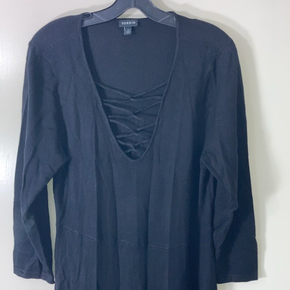 Torrid Women’s Black Long Sleeve A-line Skater Dress Plus Size 1X - Picture 1 of 9